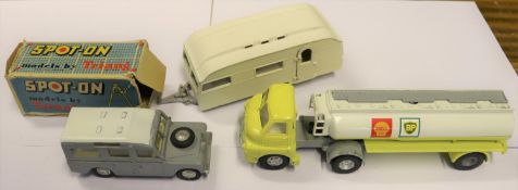 3 Spot-On. Land Rover Safari in grey with white roof and cream interior, boxed-some wear/damage,.