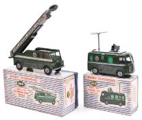 2 Dinky Supertoys. B.B.C. T.V. Roving Eye Vehicle (968). In dark green with grey wheels. Complete
