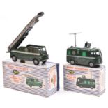 2 Dinky Supertoys. B.B.C. T.V. Roving Eye Vehicle (968). In dark green with grey wheels. Complete