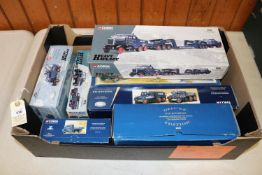 7 Corgi Classics. Diamond T Ballast (x2) with 24 wheel girder trailer & steel casting load (