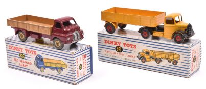 2 Dinky Toys. Bedford Articulated Lorry (921). In yellow with red wheels. Together with Big
