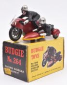 Budgie Toys Racing T.T. Sidecar Outfit No.264. An example in deep metallic dark pink, racing