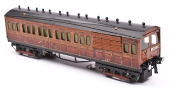 A Hornby O gauge Metropolitan Railway Bo-Bo electric driving car, in wood livery for 3 rail running.