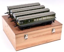 A Middleton Products, Australia, Hornby Series style O gauge tinplate Southern Railway 4-car EMU set