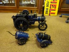 A gas fired live steam Markie 1:10 scale Road Locomotive. Single cylinder, hand pump, reverser,