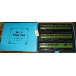 An Ace Trains O gauge Southern Railway C/1 3 coach set in lined green livery. Full First, Full Third
