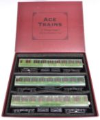 An Ace Trains O gauge Southern Railway EMU 3-car set in lined green livery. Powered driving car,