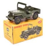 A Dinky Toys U.S. Military Jeep (669). In drab green with U.S. white star. Boxed, one end-flap