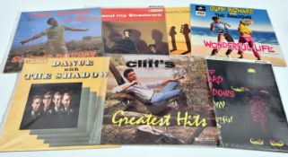 8x Cliff Richard related 12" vinyl albums, some South African issues. Me and My Shadows. Aladdin and