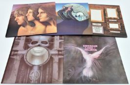 5x Emerson, Lake & Palmer ELP 12" vinyl albums. Tarkus, 1971, 1LPS 9155 A-1U. Emerson, Lake &