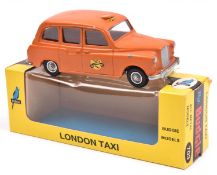 A rare Budgie Colour Trial London Taxi No.703. An example in an unissued orange livery with a