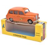 A rare Budgie Colour Trial London Taxi No.703. An example in an unissued orange livery with a