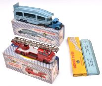 2 Dinky Supertoys. Turntable Fire Escape (956). Bedford in red with red plastic wheels and silver