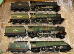 4x Hornby Dublo BR locomotives for 2 rail running. Class A4 4-6-2, Golden Fleece 60030, in lined