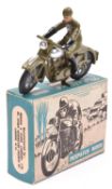 Morestone Series Despatch Rider. A Military dispatch motorcycle and rider, motorcycle in olive green