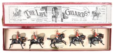 Britains British Soldiers 'The Life Guards' Set No.1 Comprising 5 mounted, Officer on prancing horse