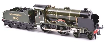 A Hornby O gauge electric L18 No.4 Southern Railway Schools Class 4-4-0 tender locomotive for 3 rail