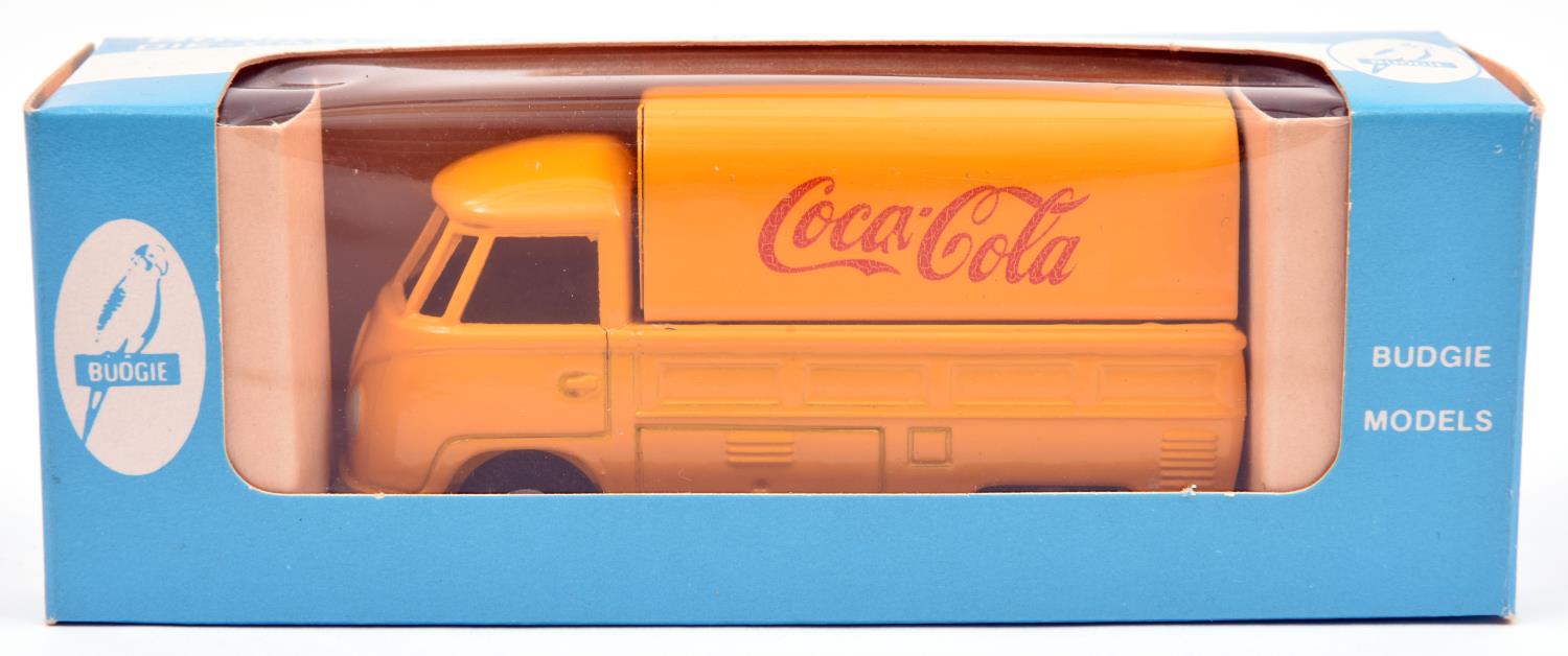 Budgie Volkswagen Pick-Up. An example in bright yellow 'Coca-Cola' livery, complete with tin tilt.