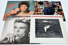 4x David Bowie 12" vinyl albums. Station to Station, APLI-1327-A-1E/B-2E, with insert. Pin Ups,