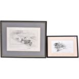 2x David Shepherd signed transport related prints of pencil sketches. Both well framed and