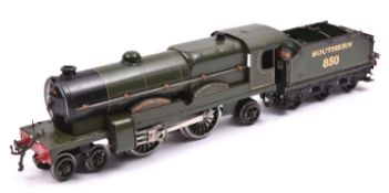 A Hornby O gauge electric No.3 4-4-2 tender locomotive. as Lord Nelson 850, in Southern Railway