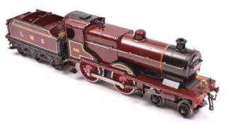A Hornby O gauge electric No.2 Special 4-4-0 tender locomotive. LMS Compound, 1185, in lined