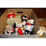 Approx 80 mostly plastic Snoopy Toys. Money boxes, Beagle Scout figures, in his night cloths with