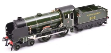 A Hornby O gauge electric L18 No.4 Southern Railway Schools Class 4-4-0 tender locomotive for 3 rail