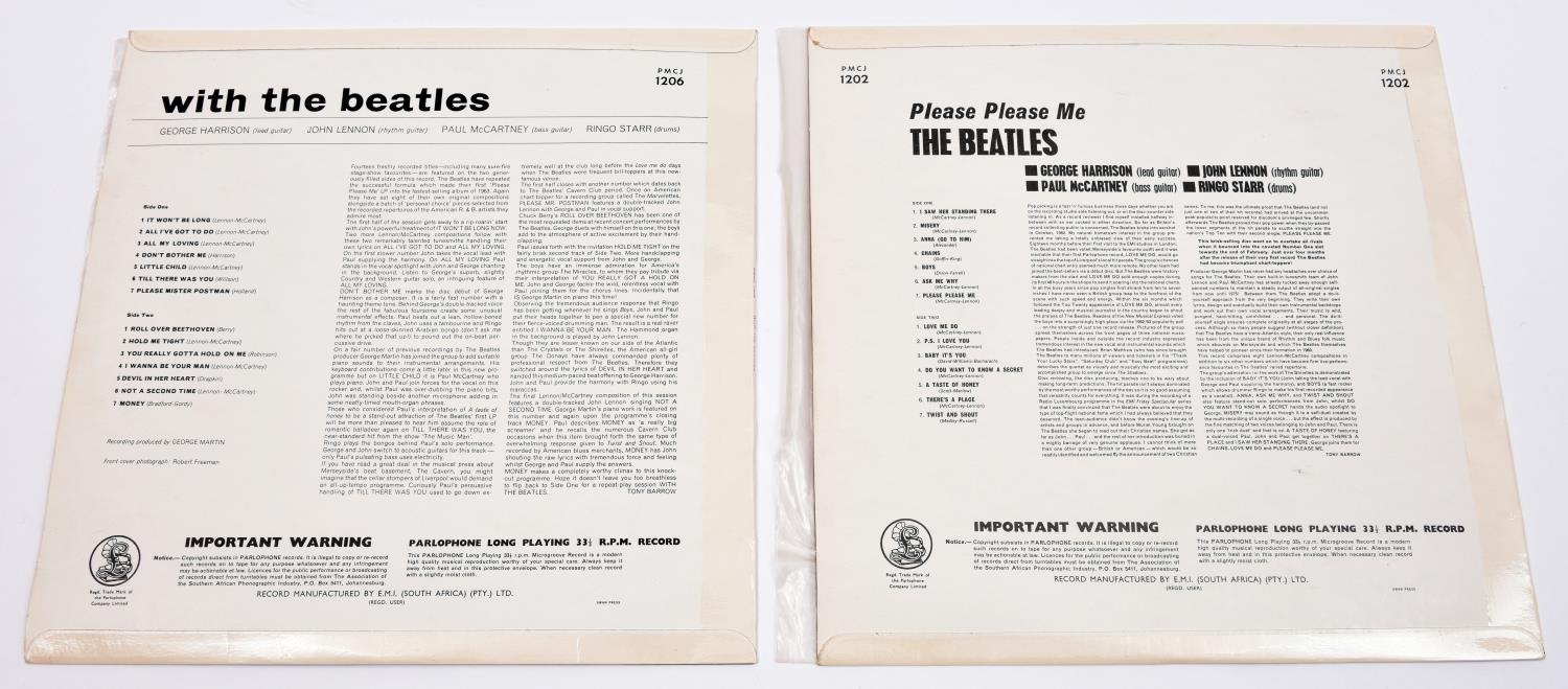 2x The Beatles 12" vinyl records, both South African pressings - Please Please Me. Parlophone - Image 2 of 3