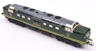 An O gauge modern tinplate handbuilt BR Class 55 Deltic Co-Co diesel locomotive, Royal Scots Grey