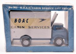 A scarce Budgie Commer B.O.A.C. Cabin Service Lift Truck, No.302. In blue and silver livery, with