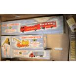 4 Dinky Toys. Car Carrier with Trailer (983). 20-Ton Lorry-Mounted Crane 'Coles' (972). Tractor-