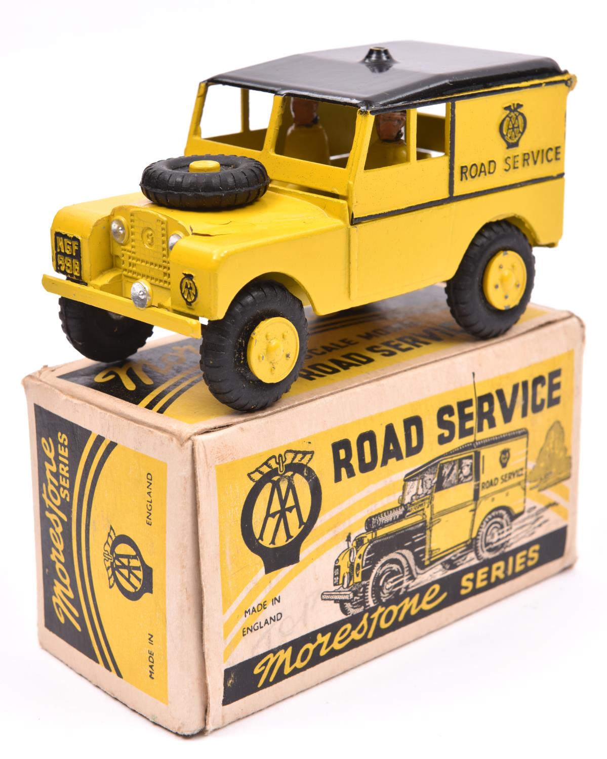 Morestone Series AA Road Service Land Rover. The larger scale example in bright yellow with black