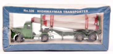 A scarce Budgie Scammell Highwayman Gas Transporter No.326. Vehicle in mid green with dark green