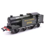 An O gauge electric tinplate Southern Railway 0-6-2T locomotive, 2594. Based on a Class N2 tank