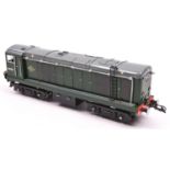 An O gauge modern tinplate hand/kitbuilt BR Class 20 Bo-Bo diesel locomotive, 8000, in unlined green