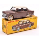 French Dinky Toys Fiat 1200 Grande View (531). In metallic bronze with cream roof, ridged spun