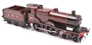 A Hornby O gauge electric No.2 Special 4-4-0 tender locomotive. LMS Compound, 1185, in lined