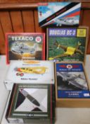 6 Collector die-cast Aircraft. 3 coin banks - 2 by Ertl- 1932 Northrop Gamma, 'Wings of Texaco'