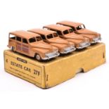 A Dinky Toys 4-vehicle Trade Box (27F). Containing 4 Estate Cars in light brown with dark brown to