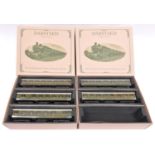 A Darstaed Trains O gauge Southern Railway 5 compartment coach set in lined green livery; 2x Full