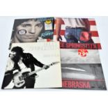 4x Bruce Springsteen on 12" vinyl. 3x albums; The River. Born in the USA. Born to Run. Plus 12"