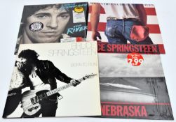 4x Bruce Springsteen on 12" vinyl. 3x albums; The River. Born in the USA. Born to Run. Plus 12"