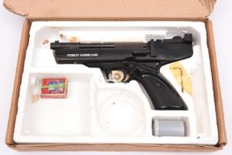 A .177" Webley Hurricane air pistol, VGWO & as new condition, in its polystyrene lined corrugated