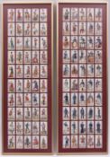 2x framed 50 card sets of cigarette cards by Carreras Ltd. History of Army Uniforms and History of