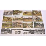 24x postcards of horses, cows and other farming related scenes. All early 20th Century postcards