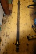 A Great Western Railway track measuring gauge. Black painted pine bar, designed for standard gauge