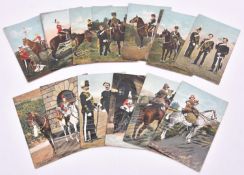 18 early 20th century Military postcards by E.F.A. Military Series, Cavalry mounted and