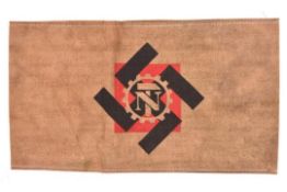 A Third Reich Teno man?s arm band, khaki fabric with printed Teno insignia and swastika. GC £50-70.