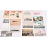 16x shipping related postcards. Including; Union-Castle Line Royal mail Steamer, SS Dover Castle, SS